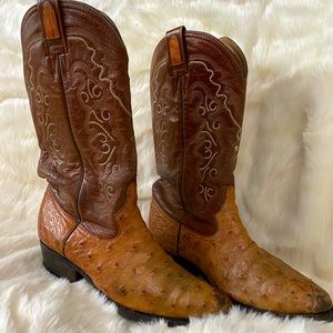 Genuine Ostrich Cowboy Boots
